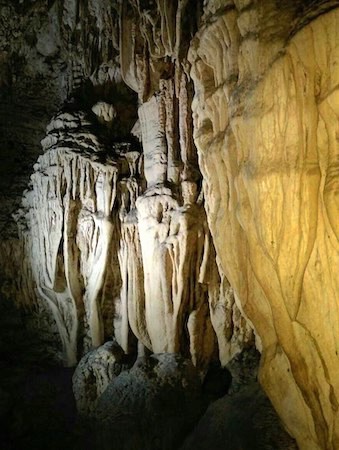 Beautifully textured limestone cave in Baratang island